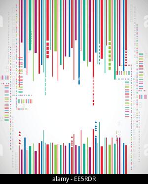 Abstract line background with technology elements. Stock Vector