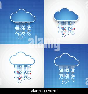 Set of abstract technology cloud theme backgrounds. Vector illustration Stock Vector
