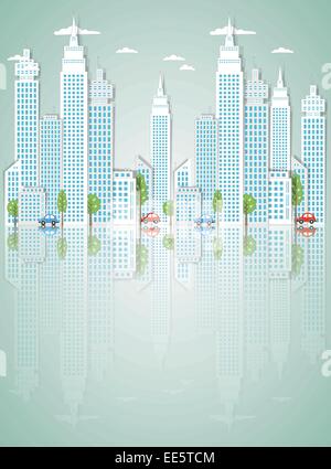 Modern town background. Vector Stock Vector