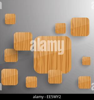 Squares Concept Vector Illustration. Woode theme. Stock Vector