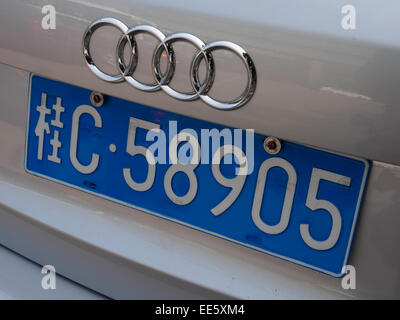 Audi car with chinese number plates Stock Photo
