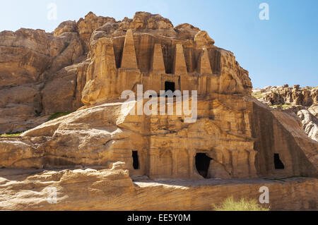 The Obelisk Tomb bab As-Siq on the way to the Siq leading to Petra World Heritage Site in Jordan Stock Photo