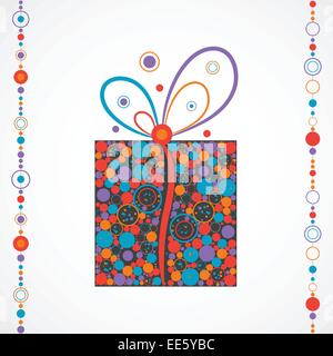 Christmas present box made from circles (vector) Stock Vector