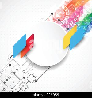 Abstract technological business background with color shapes Stock Vector