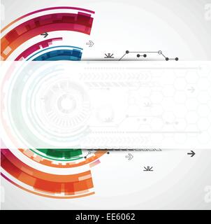 Abstract technological background with various elements Stock Vector