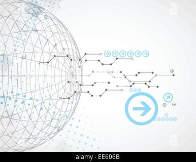 Abstract technological background with various elements Stock Vector