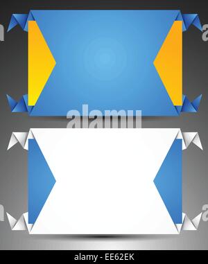 Set of origami web banners. Stock Vector
