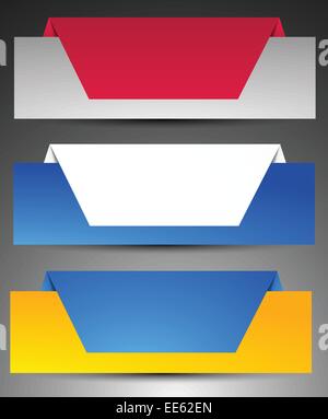 Set of origami web banners. Stock Vector