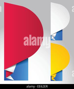 Set of origami web banners. Stock Vector