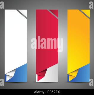 Set of origami web banners. Stock Vector