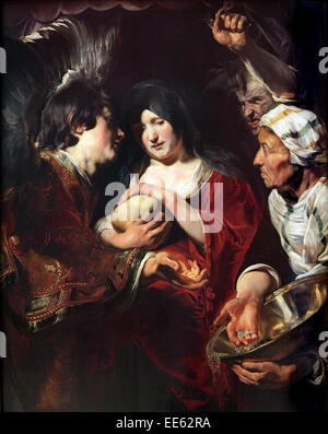 The Temptation of the Magdalene.Jacob Jordaens.1593-1678.Saint Mary Magdalene.c.1616 Stock Photo