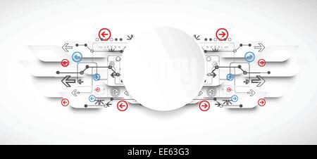 Abstract technological background with various technological elements Stock Vector