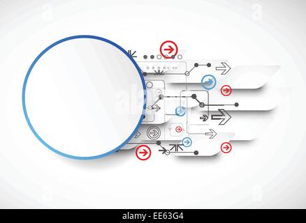 Abstract technological background with various technological elements Stock Vector
