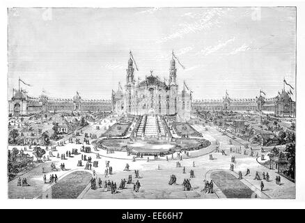 Palais du Trocadéro Garden Paris International Exhibition 1878  World's Fair Exposition Universelle France Avenue Stock Photo