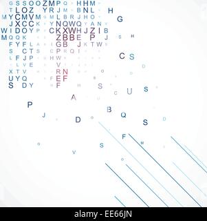 Abstract background with the sparse letters of the English alphabet Stock Vector