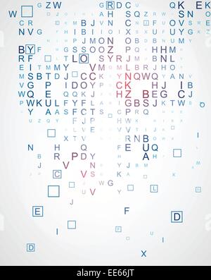 Abstract background with the sparse letters of the English alphabet Stock Vector