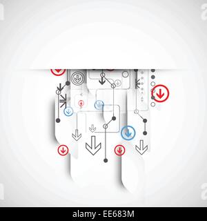 Abstract technological background with various technological elements Stock Vector