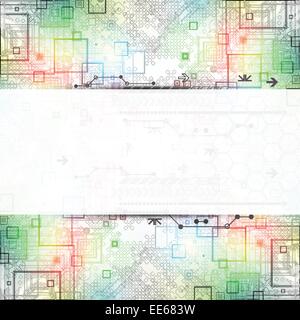 Abstract technological background with various technological elements Stock Vector