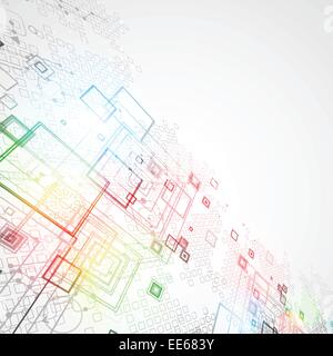 Abstract technological background with various technological elements Stock Vector