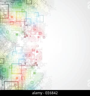 Abstract technological background with various technological elements Stock Vector