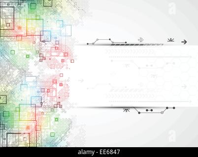 Abstract technological background with various technological elements Stock Vector
