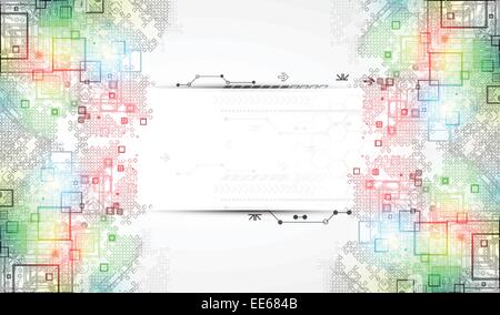 Abstract technological background with various technological elements Stock Vector