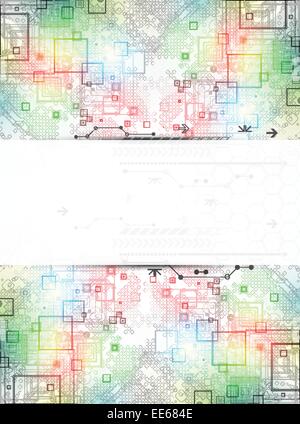 Abstract technological background with various technological elements Stock Vector
