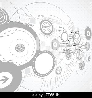 Abstract technological background with circles and arrows Stock Vector