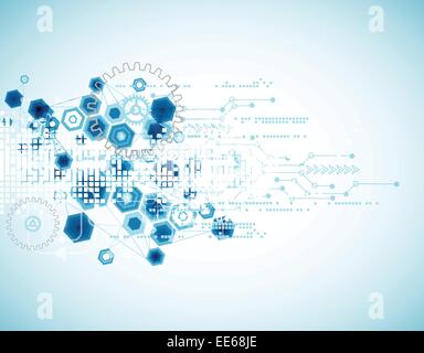 Abstract technology background with hexagonal shapes. Vector Stock Vector