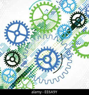 Abstract cogwheel technological background. Stock Vector