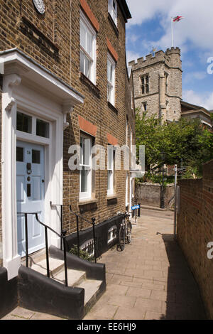 UK, London, Twickenham, Flood Lane, St Mary’s Church tower Stock Photo