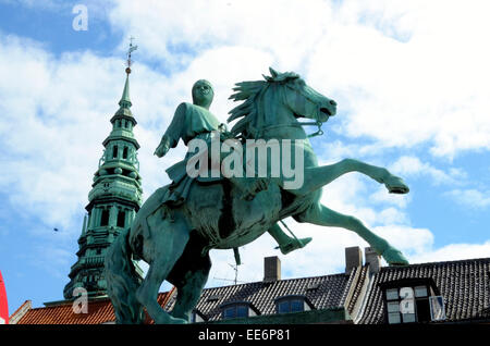 Statue of Absalon on Hojbro square in Copenhagen, Denmark Stock Photo