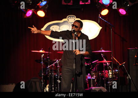 Carl Thomas performs at B.B. King Blues Club & Grill  Featuring: Carl Thomas Where: New York, New York, United States When: 11 Jul 2014 Stock Photo