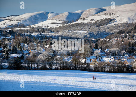 Church Stretton, known as Little Switzerland, sitting at the foot of the Long Mynd, Shropshire, UK Stock Photo