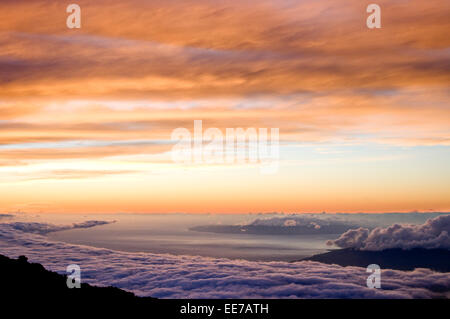 Haleakala National Park. Views from the viewpoint of Leleiwi. Maui. Hawaii. The Haleakala National Park ranges through five dist Stock Photo