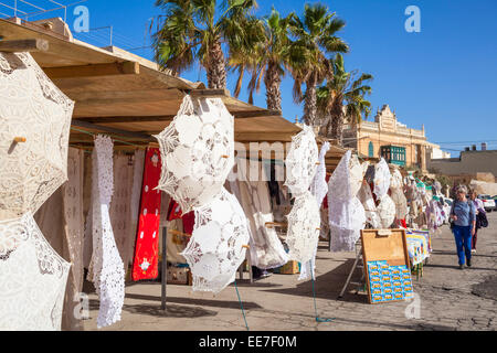 Traditional Malta Lace Marsaxlokk Malta Market Malta EU Europe Stock Photo