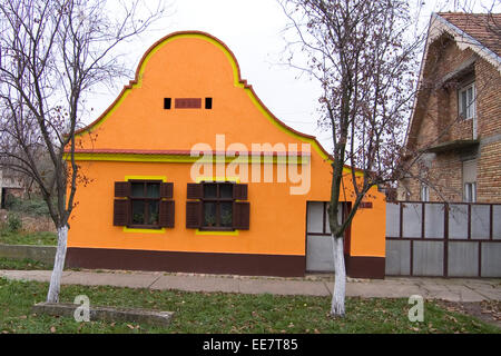 Old house located in the countryside in Idvor. Idvor is the birthplace of scientist Mihajlo Pupin. The house was built in the st Stock Photo