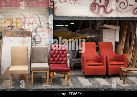furniture workshop in Florentin, South Tel Aviv, Israel Stock Photo