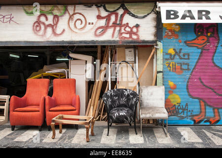 furniture shop in Florentin, South Tel Aviv, Israel Stock Photo