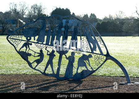 The Beech Leaves sculpture, War Memorial Park, Coventry, UK Stock Photo