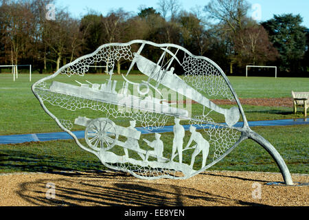 The Beech Leaves sculpture, War Memorial Park, Coventry, UK Stock Photo