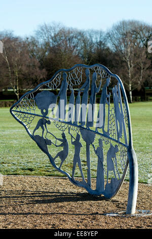 The Beech Leaves sculpture, War Memorial Park, Coventry, UK Stock Photo