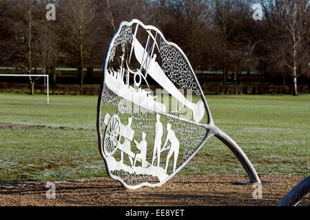 The Beech Leaves sculpture, War Memorial Park, Coventry, UK Stock Photo