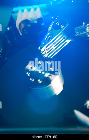 close up of hard disk with abstract reflection Stock Photo