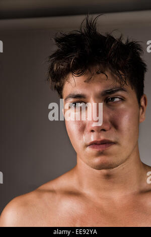 Closeup Of Young Crying Man Eyes With A Tears Stock Photo - Download Image  Now - Teardrop, Crying, Men - iStock