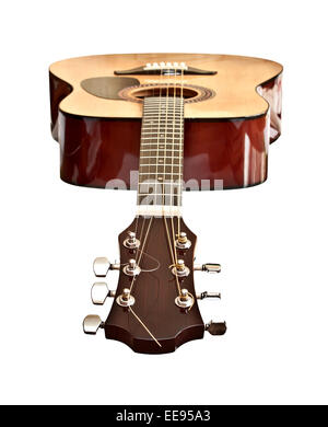 Picture of acoustic guitar, isolated on the white background Stock Photo