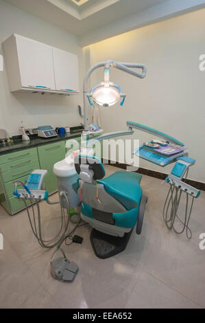 Interior design with equipment in a dentist surgery clinic Stock Photo