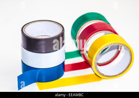 Multi-colored insulating tape Stock Photo