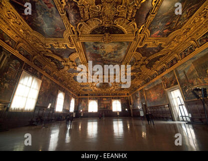 The Great Council Room in the Doge's Palace in Venice Stock Photo