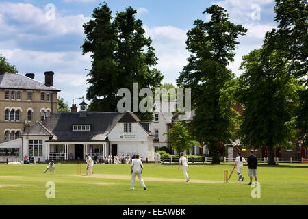 UK, London, Twickenham, The Green, Ladies Cricket match in progress Stock Photo